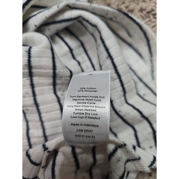 Talbots White Striped Mock Neck Soft Knit Pullover Sweater Womens Size Large - Picture 5 of 6